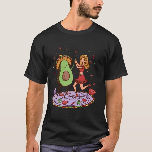 Avocado Dancing Salsa Cinco de Mayo Mexican Avocad T Shirt (Framsida)