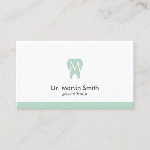 Avocado Dentist Monogram Tooth Dental Möte Tidsbeställning Kort