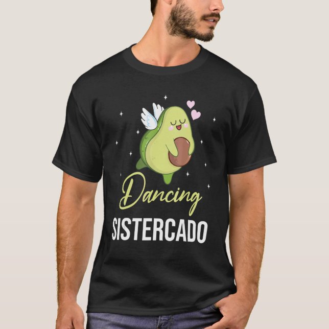 Avocado Dove flyger Lycklig Dag me Dancing Sisterc T Shirt (Framsida)