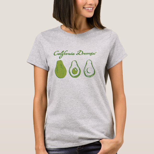 Avocado Dreaming - Grönt och Grått T Shirt (Framsida)