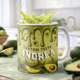 Avocado Drip Retro Förmån | Jordnära Ljusgrön Namn Kaffemugg