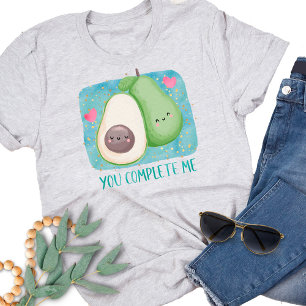Avocado du Complete Me Kärlek Kawaii Watercolor T Shirt