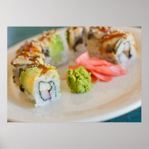 Avocado Eel Sushi Roll Poster