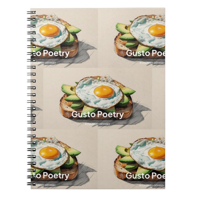 Avocado & Egg Toast Gusto Poetry Anteckningsbok (Framsidan)
