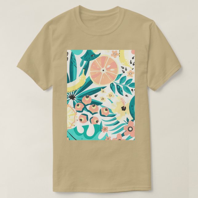 Avocado Exotic Mönster Stil T Shirt (Design framsida)