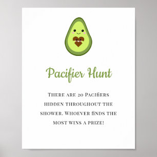 Avocado Fiesta Baby Shower för nappar Hunt-spel Poster