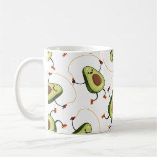 Avocado Fitness: Cute Vintage Mönster Kaffemugg