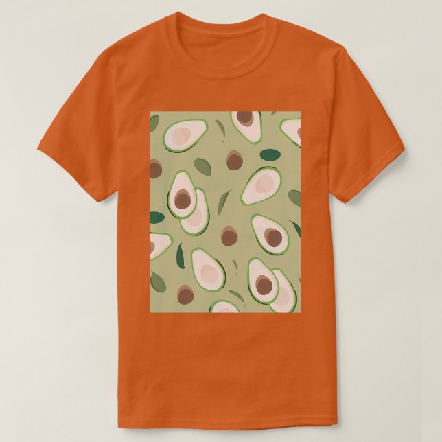 Avocado Flowres Fruits T Shirt (Design framsida)
