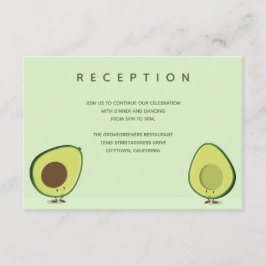Avocado Food Characters Grönt Wedding Reception Tilläggskort