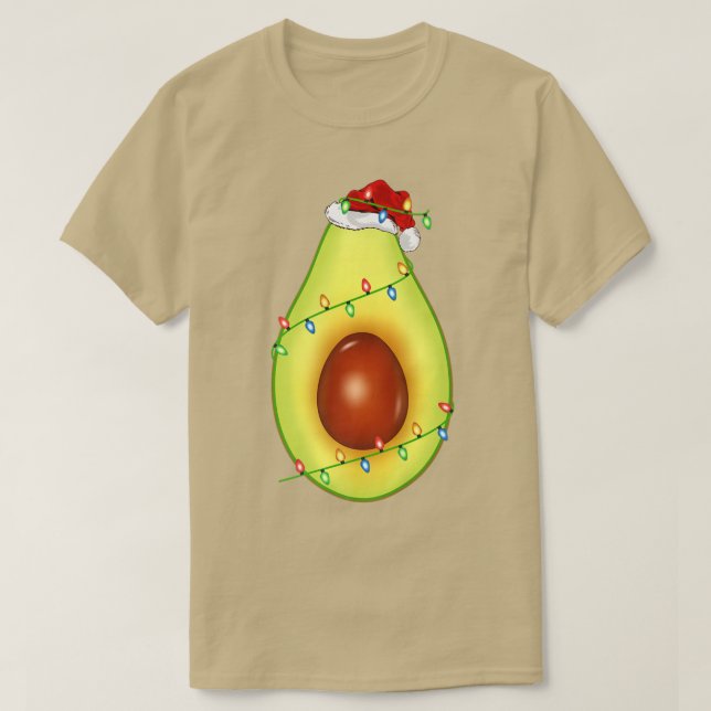 Avocado Fruit Älskare Julafton Santa Hat Avocado C T Shirt (Design framsida)