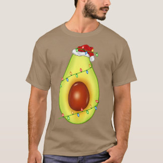 Avocado Fruit Älskare Julafton Santa Hat Avocado C T Shirt