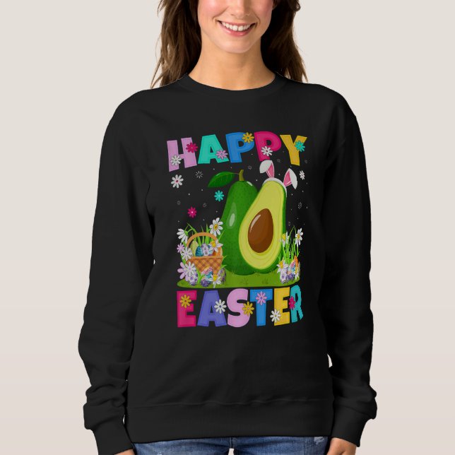 Avocado Fruit Glad påsk Bunny Avocado Påsk S T Shirt (Framsida)