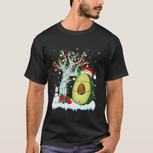 Avocado Fruit Julafton Lighting Träd Santa Hat Avo T Shirt