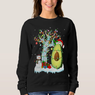 Avocado Fruit Julafton Träd Lighting Santa Hat Avo T Shirt