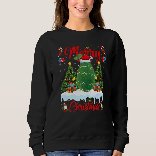 Avocado Fruit Lights Xmas Tree Santa Avocado Chris T Shirt (Framsida)
