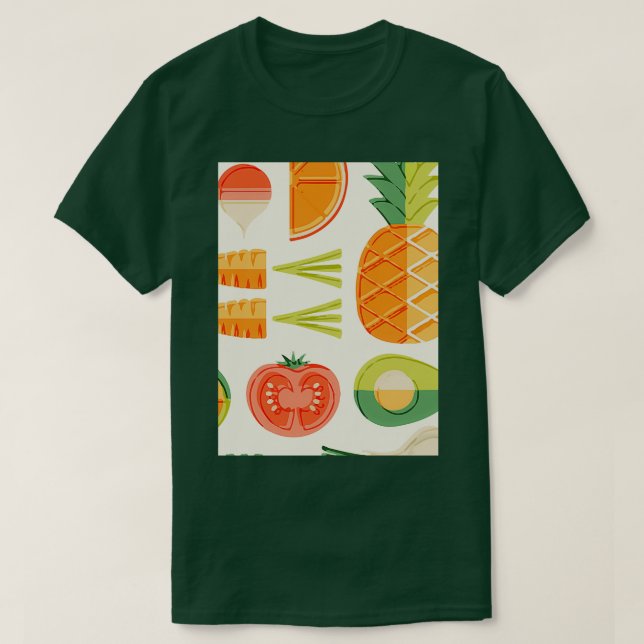Avocado Fruits Charming Stil T Shirt (Design framsida)