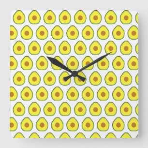 Avocado Fyrkantig Klocka