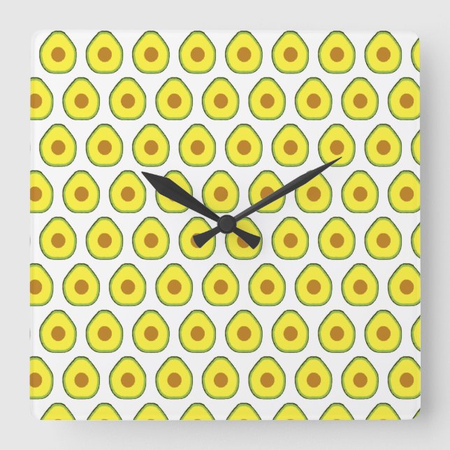 Avocado Fyrkantig Klocka (Framsida)