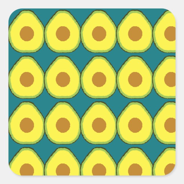 Avocado Fyrkantigt Klistermärke (Framsida)