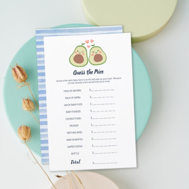 Avocado Gender Neutral Baby Shower Gissa Pris (Avocado Gender Neutral Baby Shower Guess Price Game)