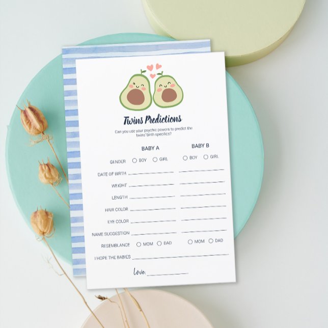 Avocado GenderNeutral Baby Shower-Twillingar (Avocado GenderNeutral Baby Shower Twins Prediction)