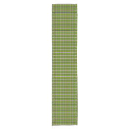Avocado Green Plaid Windowpane Retro Table Runner
