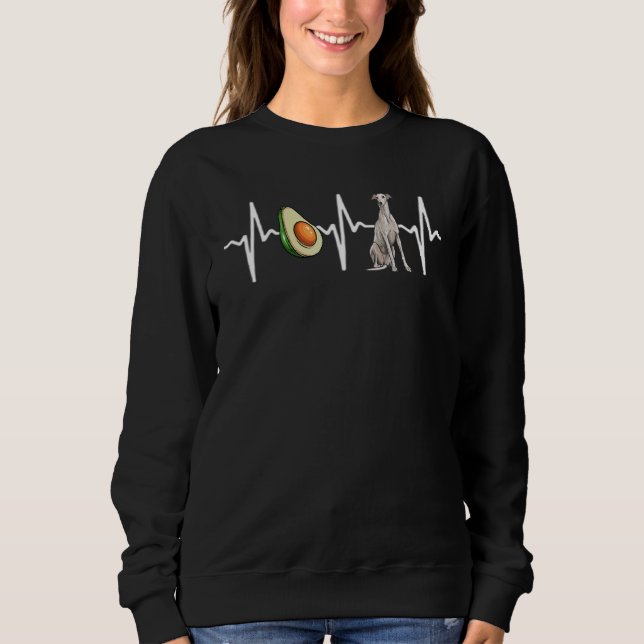 Avocado Greyhound Heartslag Hund T Shirt (Framsida)