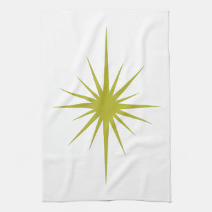 Avocado Grönt Atomic Star Mid Century Hand Towel Kökshandduk