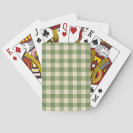 Avocado Grönt Cottagecore Gingham Check Play Casinokort