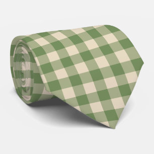 Avocado Grönt Cream Cottagecore Gingham Check Slips
