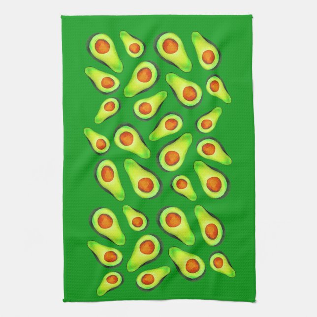 Avocado grönt health Fruodie Foodie Kökshandduk (Vertikal)