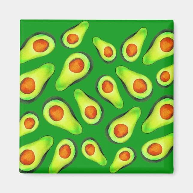 Avocado grönt health Fruodie Foodie Magnet (Framsidan)