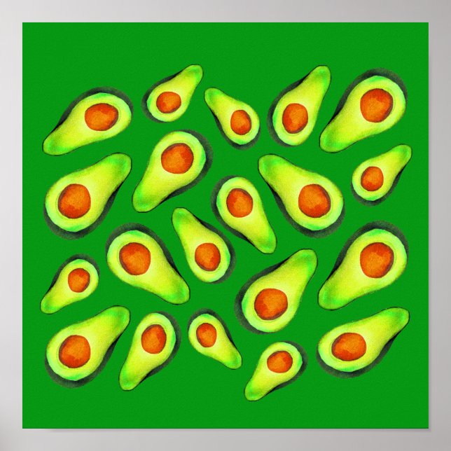 Avocado grönt health Fruodie Foodie Poster (Framsidan)