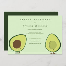 Avocado Grönt Illustration Bröllop Inbjudningar
