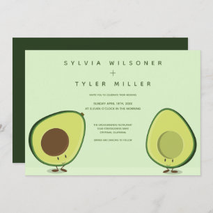 Avocado Grönt Illustration Bröllop Inbjudningar