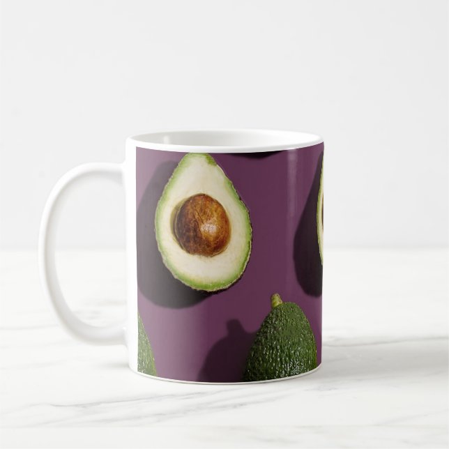 Avocado Grönt Lila Kaffemugg (Vänster)