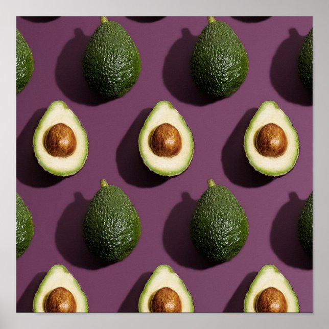 Avocado Grönt Lila Poster (Framsidan)