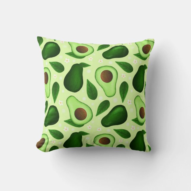 Avocado grönt, nyformad kudde (Framsida)