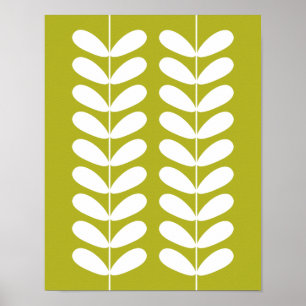 Avocado Grönt Plant Retro Mid Century Wall Art Poster