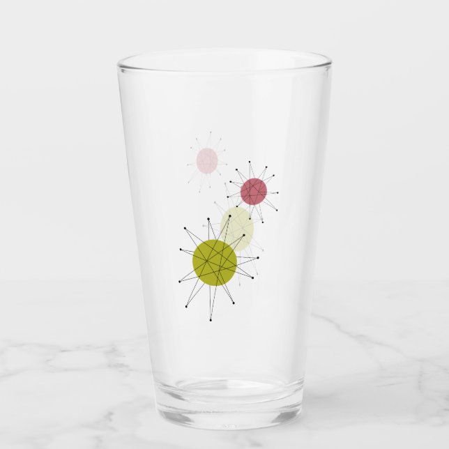 Avocado Grönt Rosa Franciscan Starburst Midsekunde Glaskopp (Framsida)