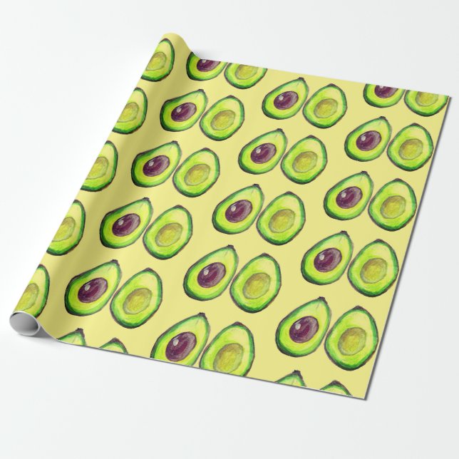 Avocado Grönt Vegan Foodie Vegeterian Foodie Wrapp Presentpapper (Utrullad)