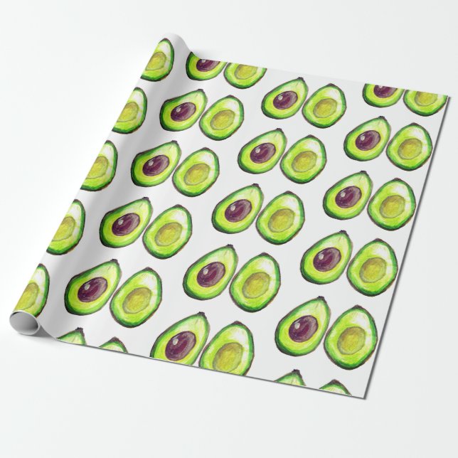 Avocado Grönt Vegan Foodie Vegeterian Foodie Wrapp Presentpapper (Utrullad)