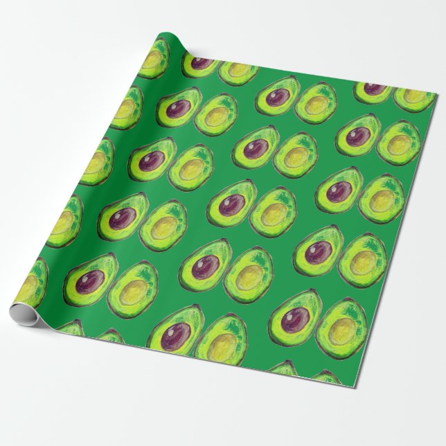 Avocado Grönt Vegan Foodie Vegeterian Foodie Wrapp Presentpapper (Utrullad)