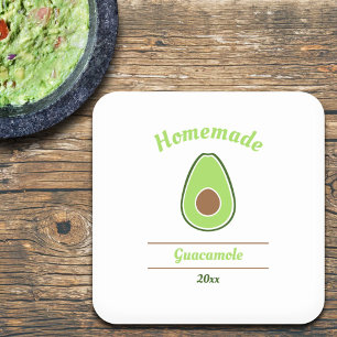 Avocado & Guacamole-etikett Fyrkantigt Klistermärke