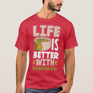 Avocado Guacamole Life är bättre än Vegan Food T Shirt