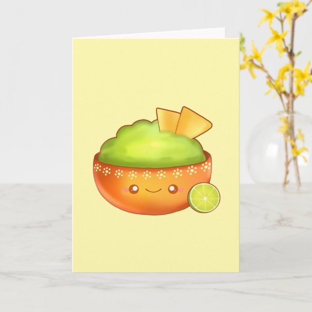 Avocado Guacamole och Tortilla Chip Kort (Gul blomma)