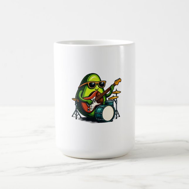 Avocado Guitarist Art Coola Fruit Band Magisk Mugg (Center)