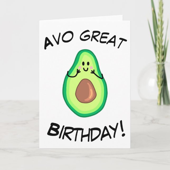Avocado Hälsning Card Kort (Framsida)