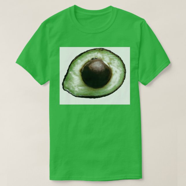 Avocado halv teckning med färg t shirt (Design framsida)