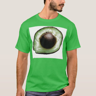 Avocado halv teckning med färg t shirt
